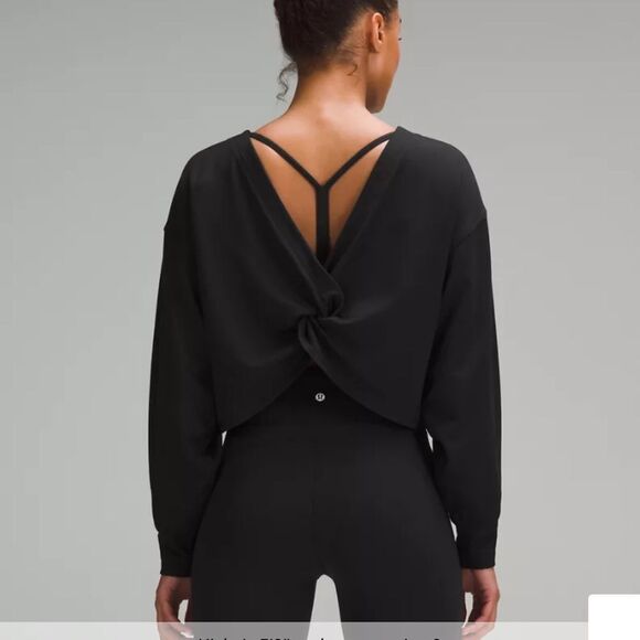 NWT New LULULEMON Front-to-Back Twist-Knot Pullover Reversible Open Back Black 8 - Picture 1 of 6